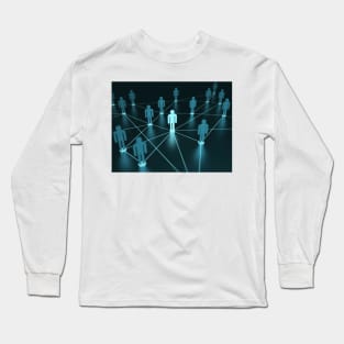 Human figures connected by lines, artwork (F009/7144) Long Sleeve T-Shirt